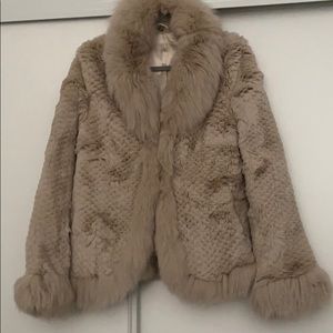 NWT SaksFifthAvenue Rabbit/Fox Fur Coat S/M